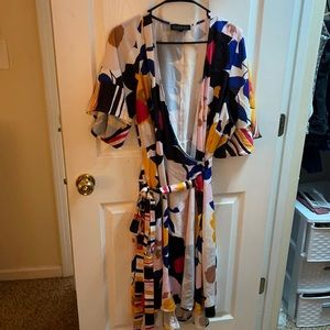 Eloquii colorful wrap dress, size 18